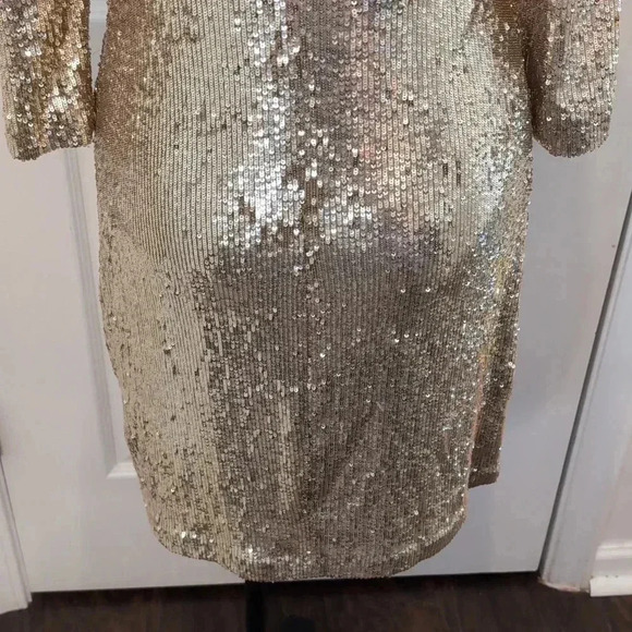 Tory Burch women's scoop neck knee length sequin dress - Picture 6 of 12